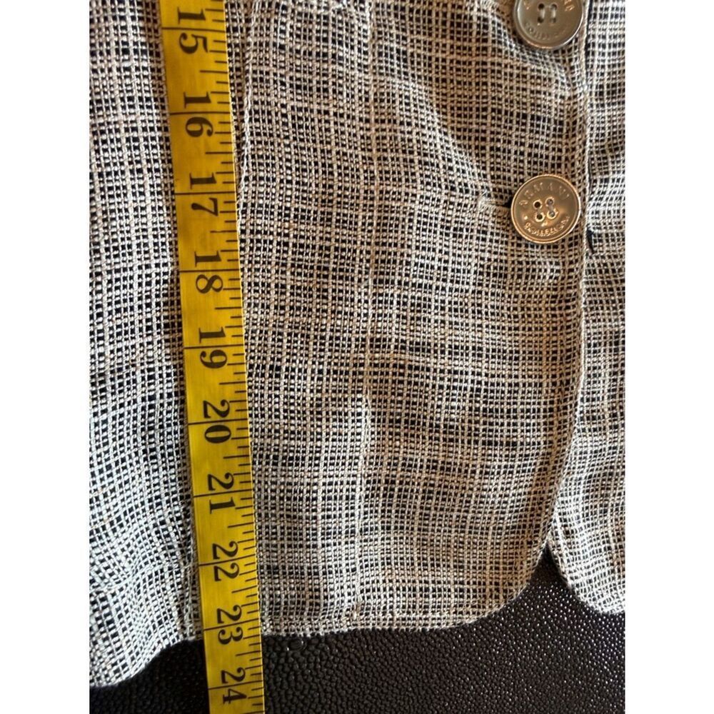 Armani Collezioni Linen blend Neutral Tweed Blazer 3 button closure size 10 - Picture 10 of 15